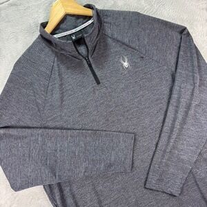 Spyder Men's Pullover Gray ProWeb Activewear 1/4 Zip Long Sleeve XL Athleisure